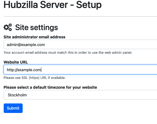 Hubzilla Site Settings Hubzilla Site Settings